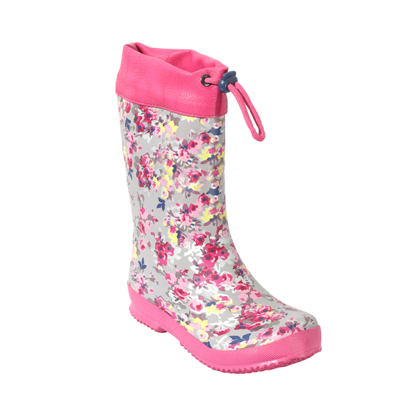 Girl's Rain Shoes With PU Collar