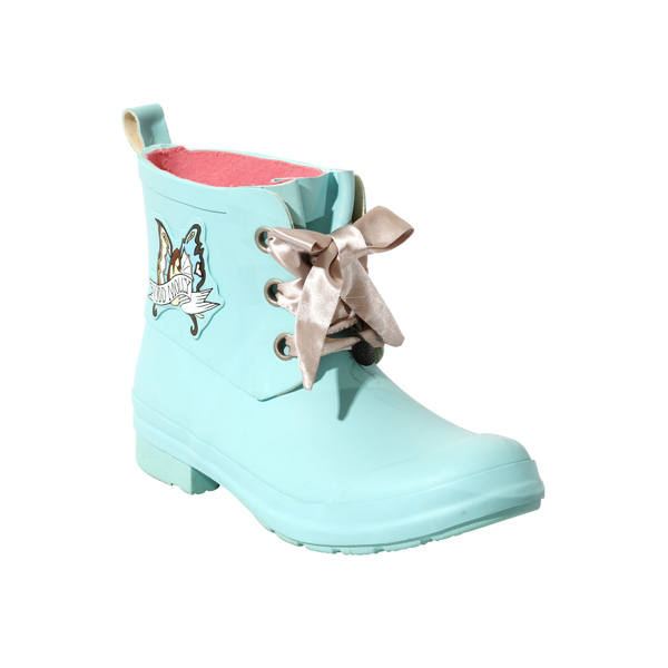 Baby Blue Rubber Welly Boots For Ladies